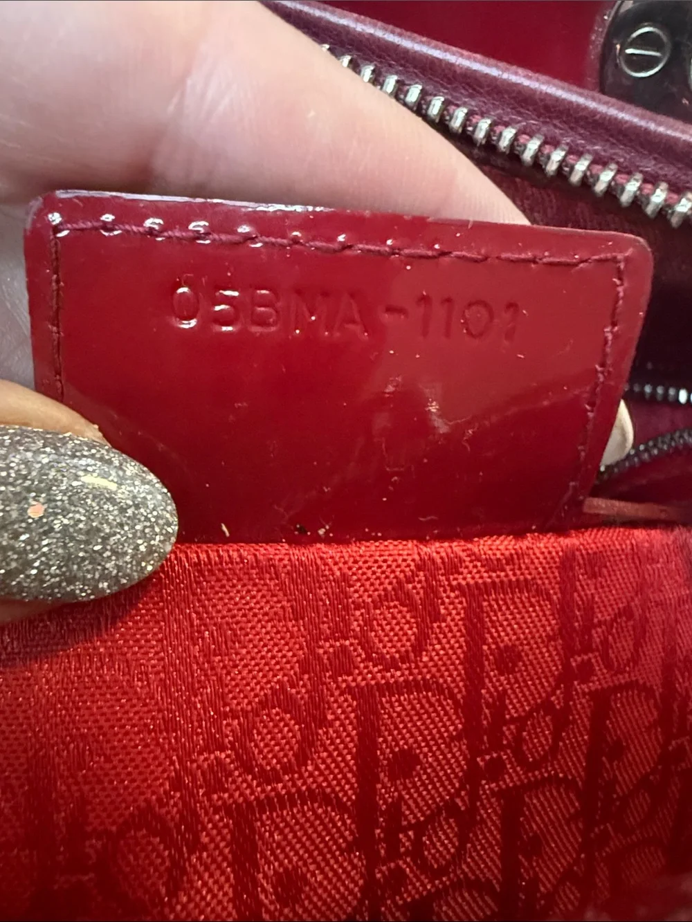 Dior Patent Quilted Tote - Red